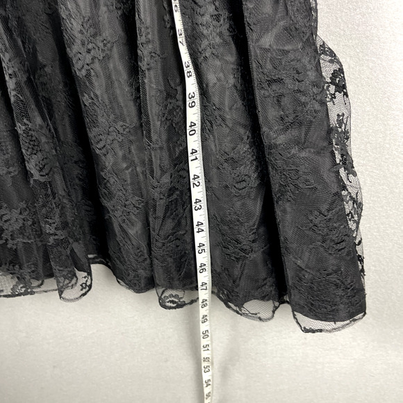 Vintage Witchy Whimsigoth Dress Womens 14 Black Lace Floral Goth Barbara Chodos - Picture 9 of 16